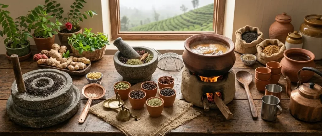 طرز تهیه چای ماسالا در خانه همراه ادویه های متنوع