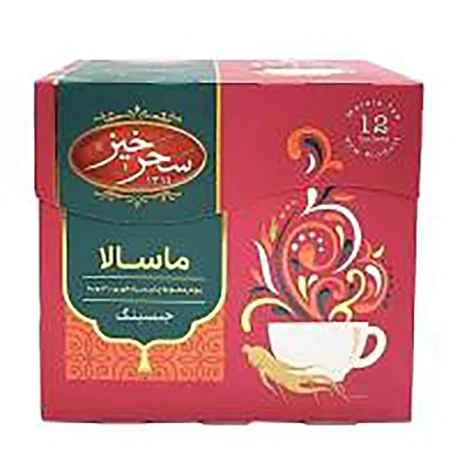 دمنوش پودر مخلوط چای سیاه و ماسالا جنسینگ سحر خیز